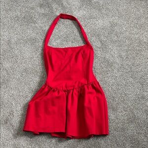 Elegant Red Backless Dress
